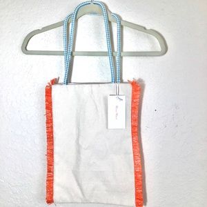 NWT Meri Meri Canvas Tote Bag with Fringe Trim.